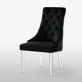 thumbnail image 3 of Inspired Home Gideon Velvet Acrylic Leg Dining Chair, Black, 3 of 9