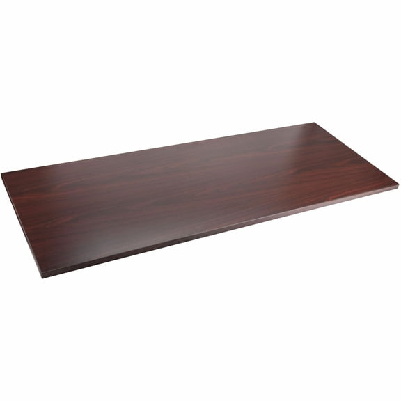 Lorell, Quadro Sit/Stand Straight Edge Mahogany Tabletop, 1 Each