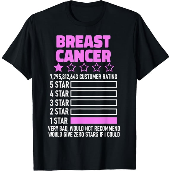 t-shirt 1 Star Rating Breast Cancer Awareness Funny Fighter Survivor T-Shirt mens t shirt,black,women,funny,misfits,men,journey