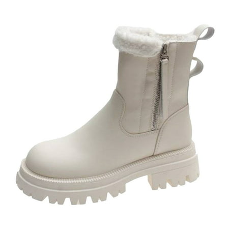 

fvwitlyh Ankle Boots for Women Wedge Boots for Women Booties Fashion Winter Women Waterproof Hiking Boot Shoes Cotton Short Shoes Fall Boots Women