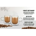 thumbnail image 6 of Bacimi Double Wall Insulated Coffee Mugs Set of 2 / 12oz - Clear Borosilicate Mug with Handle - Thermal Drinking Cups for Espresso, Cappuccino, Latte, Tea, Hot Beverage, Wine - Microwave Safe, 6 of 8
