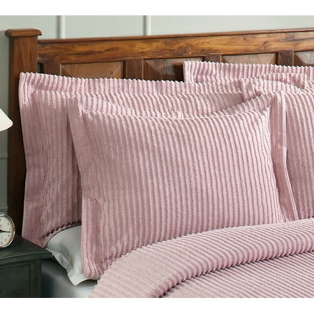 Better Trends 26"x 26" Euro Pillow Sham 100% Cotton Pillow Cover Stripe Design Machine Washable (Pink) Jullian Collection