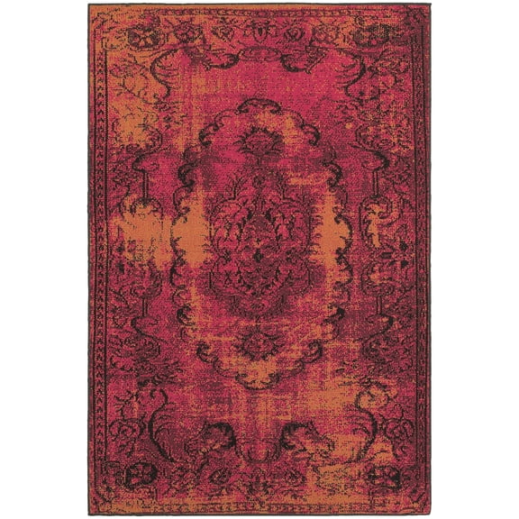 Moretti Ironclad Area Rug 6314B Pink Curls Swirls 9' 10" x 12' 10" Rectangle