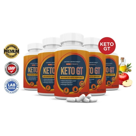 (5 Pack) Keto GT ACV Pills 1275mg Alternative to Gummies Dietary Supplement 300 Capsules