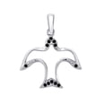 thumbnail image 2 of Mauli Jewels Engagement Necklace for Women 0.06 Carat Bird Shaped Black Diamond Pendant 4 Prong-Setting 10K White, Yellow And Rose Gold With 18'' Chain|Silver Chain, 2 of 7