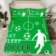 thumbnail image 2 of Castle Fairy Boys Girls Eat Sleep Soccer Full Size Sheets 4-Piece,Ball Gamer Breathable Bed Sheets,Sport Theme Lightweight Sheet Sets,Luxury Bedroom Decor, 2 of 7