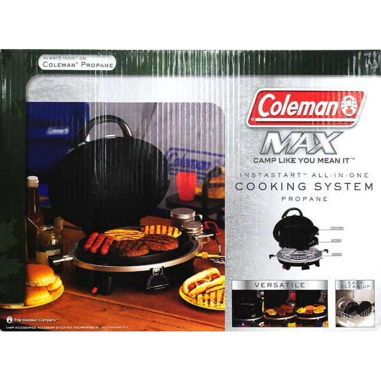  Coleman 4-in-1 Portable Propane Camping Stove, Includes Stove,  Wok, Griddle & Grill; Camping Grill with Instastart Ignition, Grease Tray,  & 7000 BTUs of Power for Camping, Tailgating, Grilling : Sports 
