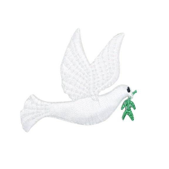 White Dove - Facing Right - Peace - Iron on Applique/Embroidered Patch