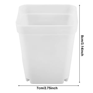 Flower Pots, 20pcs Mini Plastic Succulent Plant Pots, Square Planter Pots for Small Plants Flowers Cactus Home Office Decorations Decor