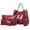 Red, variant on Stylish Casual Leather Tote Handbag Set for Women Complete Four Piece with Shoulder Bag Purse and Shopper
