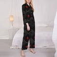 thumbnail image 3 of Goofa Red Poker Printed Women’s 2 Piece Pajama Set Super,Pajamas Women's Long Sleeve Sleepwear Soft Button Down Loungewear Pjs Lounge Set Nightwear-Small, 3 of 9