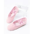 thumbnail image 2 of Daydance Canvas Ballet Shoes Split Dance Slippers Flats Yoga Dance Shoe For Toddler Girls, Pink, 2 of 5