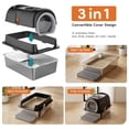 thumbnail image 4 of EDX Stainless Steel Litter Box with Lid, All-in-One Enclosed Cat Box, Dual Entry, Odor Control, Scoop & Step Board for Various Cats, XL Litter Pan Black, 4 of 7