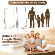Antok 71x 32 Rectangle Full Length Mirror Standing Floor Mirror Stand Up Mirror, Black Frame