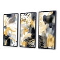 thumbnail image 3 of Designart "Pastel Abstract with Spots of Blue, Black, and Gold VI" Fractals Framed Wall Art Set Of 3 - Gold Fractals Frame Gallery Set For Office Decor, 3 of 7