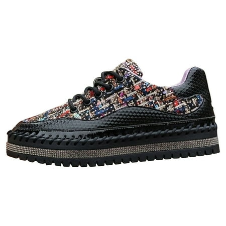 

Jungdeepe Couples s Diamond Platform Women s Casual Shoes Fashionable Color Matching Round Toe Casual Shoes