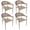 Brown, variant on Vmopu 4-PCS Black Stackable Outdoor Hand-Woven Wicker Arm Dining Chair Bistro Chair , Aluminum Frame with Textilene Cushion