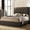 Gray, variant on Bedroom Queen Bed, Gray, Headboard, Rubberwood Structure, Modern Contemporary Gray Finish, Furniture
