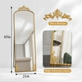 thumbnail image 7 of HLR 65"x21"Gold Arched Full Length Mirror, Floor Mirror with Carved Metal Frame, Body Dressing, 7 of 7