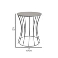 thumbnail image 5 of Ema 21 Inch Plant Stand, Round Top, Slatted Geometric Frame, Silver Finish, 5 of 5