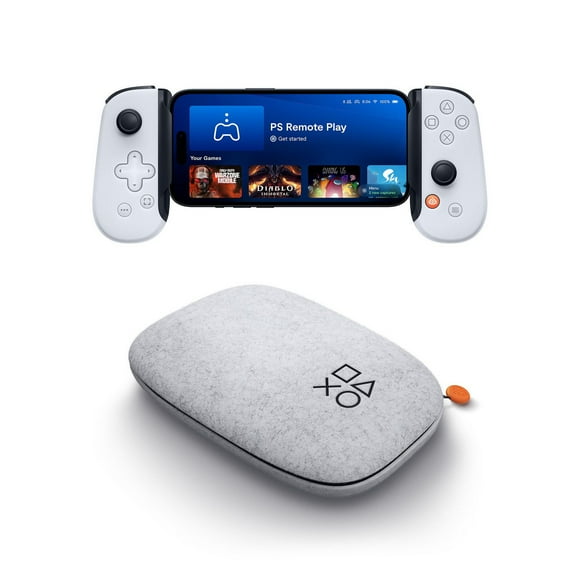 Backbone One - PlayStation Edition (USB-C) - Mobile Gaming Controller for iPhone 15 Series and Android - 2nd Generation - White PLUS PS BACKBONE CARRY CASE