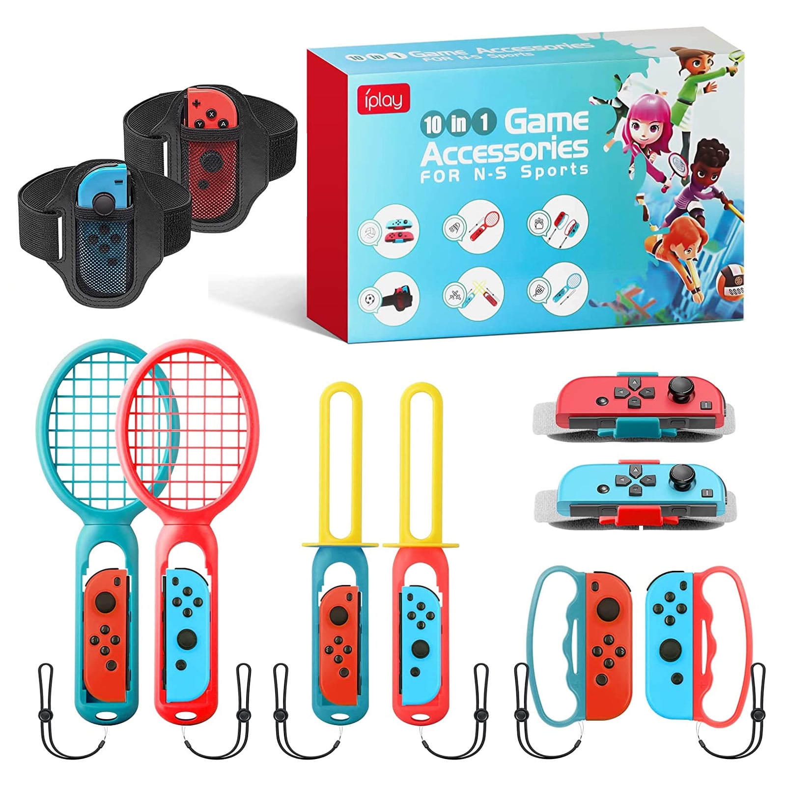 Switch Sports Accessories for Nintendo Switch Games, 10 in 1 Family Party Pack Game Accessories