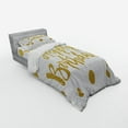 thumbnail image 2 of Ambesonne Birthday Bedding Set 3 Pcs, Hand Writing Greeting, Twin, Yellow White, 2 of 2