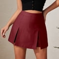 thumbnail image 5 of MuXiKeJi Clothes High Waisted Elastic Mini Skort with Double Slit Side Zipper A-Line Short Skirt Pants for Women, 5 of 7