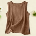 thumbnail image 2 of idosla Tank Tops Women Comfy Summer Sleeveless Crewneck Gauze Shirts Casual Blouse Cami Crop Tops (Coffee, XL), 2 of 6