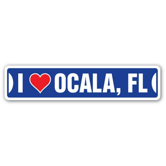 I LOVE OCALA FLORIDA Street Sign fl city state us wall road décor gift