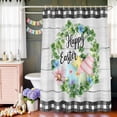thumbnail image 5 of Shower Curtain for Bathroom Easter Egg Spring Flower Waterproof Bath Curtains Shower Curtains with Hooks,Green Wreath Wood Plank Buffalo Plaid Bathroom Curtain Privacy Drapes for Bathtubs 36x72in, 5 of 9