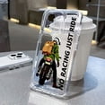 thumbnail image 4 of Funda para teléfono con diseño de motociclista para iPhone 14 Pro, transparente, 12, 11, anticaídas, suave, 78plustrendyxr, 4 of 4