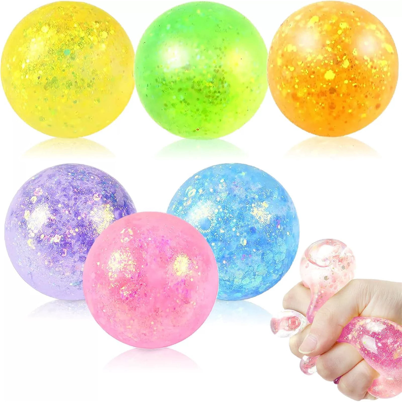 Sugar Ball Squishy Balls, Sugar Ball Squeeze Balls, Sugar Ball Stress Balls, Sugar Filled Maltose Squeeze Ball Sensory Fidget Stress Relief , Squishies Party Favors Easter Basket Stuffers, Orange