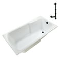 thumbnail image 4 of Streamline N-4180-721-BL 60 in. x 32 in. Acrylic Soaking Drop-In Bathtub in Glossy White, With External Drain in Matte Black, 4 of 12