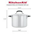 thumbnail image 2 of KitchenAid Marmite en Acier Inoxydable avec Repères de Mesure et Couvercle, 8 Pintes, Acier Inoxydable Brossé, 2 of 6