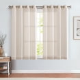 thumbnail image 2 of Vangao Linen Blended Crude Curtains Light Filtering Semi Sheer Curtains 2 Panels for Living Room Bedroom Grommet Drapes 52" x 63", 2 of 7