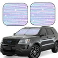 thumbnail image 1 of Fotbe Striped Gradient Juego de 2 Piezas de Parasoles para Parabrisas | Bloqueador Solar para Auto | Accesorios Plegables para Protección Solar Interior-Large, 1 of 6