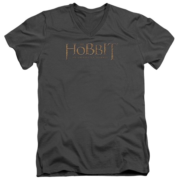 The Hobbit - Distressed Logo - Slim Fit V Neck Shirt - XX-Large