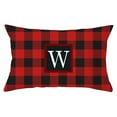 thumbnail image 3 of Peacheart Christmas Pillow Cover 12x20 Inch Initial Last Name Red Buffalo Plaid Christmas Decorative Throw Pillows Case for Sofa Bed Car Chair Indoor Outdoor Xmas Home Decor (U), 3 of 9