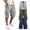 Gray, variant on Zimjoy 3 Pack Long Cargo Work Shorts for Men Below Knee Elastic Waist Drawstring Cozy Shorts, Khaki M