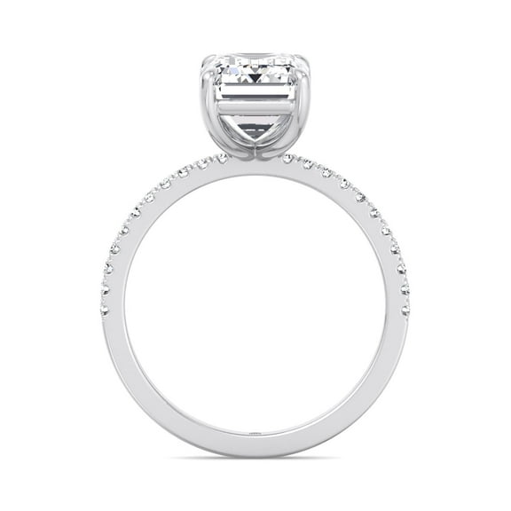 Ibiza - Thin Pave Moissanite Emerald Cut - Lab Diamond Engagement Ring