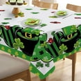 thumbnail image 2 of St Patricks Day Rectangle Tablecloth 60 x 84 Inch, Lucky Shamrock Clover Decorative Table Cloth Dining Table Cover, Spring Irish Ladybug Dinner Party Picnic Decoration, 2 of 6