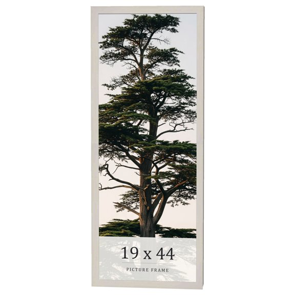 19x44 Frame White Wheat Solid Wood Picture Frame | Moulding Width 0.75 Inches | Interior Depth 0.5