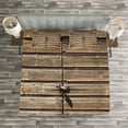 thumbnail image 3 of Ambesonne Rustic Quilted Bedspread Set 3 Pcs, Abandoned Vintage Farm, Queen Size, Brown, 3 of 3