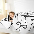 thumbnail image 4 of jejeloiu Chic Bowknot Ribbon Queen Comforter Set,Cute Kawaii Bowtie Bedding Sets,Black Girly Bow Bedding Comforter Set For Girls Teens,Luxury Bedroom Decor Reversible,3-Piece, 4 of 8