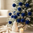 thumbnail image 7 of 15PCS Clearance! Blue Jumbo Ball Shatterproof Christmas Ornament, Velvet Christmas Tree Balls Decorative Hanging Ornaments, Christmas Decorations, 7 of 7