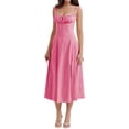thumbnail image 3 of Women Y2k Midi Corset Dress Sleeveless Low Cut Square Neck Flowy Long Dresses Summer Party A-line Going Out Sundress, 3 of 6