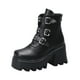 thumbnail image 2 of Botas femeninas Wmkox8yii Cuña punta redonda remaches Hebilla sa2582, 2 of 9