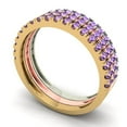 thumbnail image 2 of 1 ct Brilliant Round Cut Simulated Alexandrite 14k White/Rose/Yellow Gold Stackable Band SZ 7.75, 2 of 6