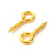 thumbnail image 4 of Iron Screw Eye Pin Peg Bails For Half Drilled Beads Golden about 10mm long 4mm wide 1mm thick hole: 2mm about 550pcs/50g, 4 of 6